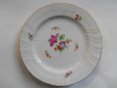 KPM Berlin OSIER bunt Blumenmalerei 36 Teller flach 20cm Ozier Korbreliefrand /4