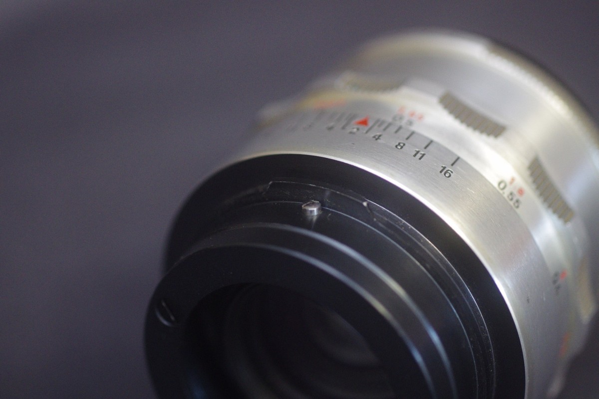 Praktina FX Lens onto Sony E (A7, FS100) mount adapter with close