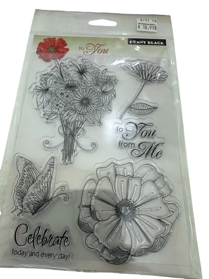 4 NUEVOS PAQUETES SELLOS ADHESIVOS TRANSPARENTES FLORES de goma palabras botánicas plantas ARTESANÍA Foto 4 de 4