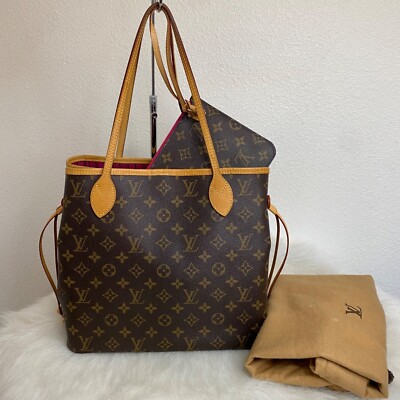 Auth Louis Vuitton Neverfull MM NM Monogram Pivoine Pouch