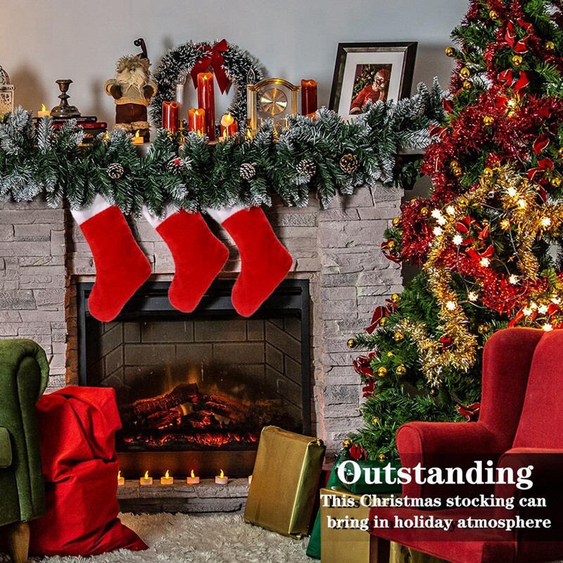 Personalisiert Weihnachtsstrumpf Mit Initiale – 14x18 Cm Bestickt, Weiches Plüschbündchen