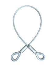 Galvanised Wire Rope Strop / Sling With Thimble Each End - Choose Size & Length