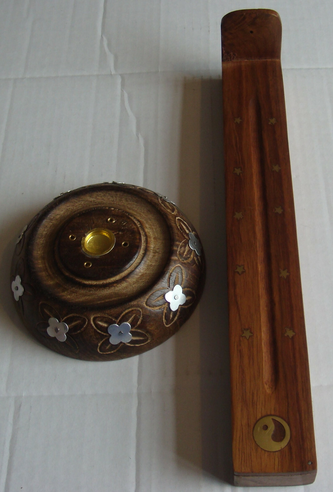 12"" long & round Incense Stick & Cone Burner joss holder ash catcher box
