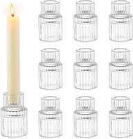 10Er Set Glas Kerzenhalter FüR Stabkerzen Hochzeit Party Deko