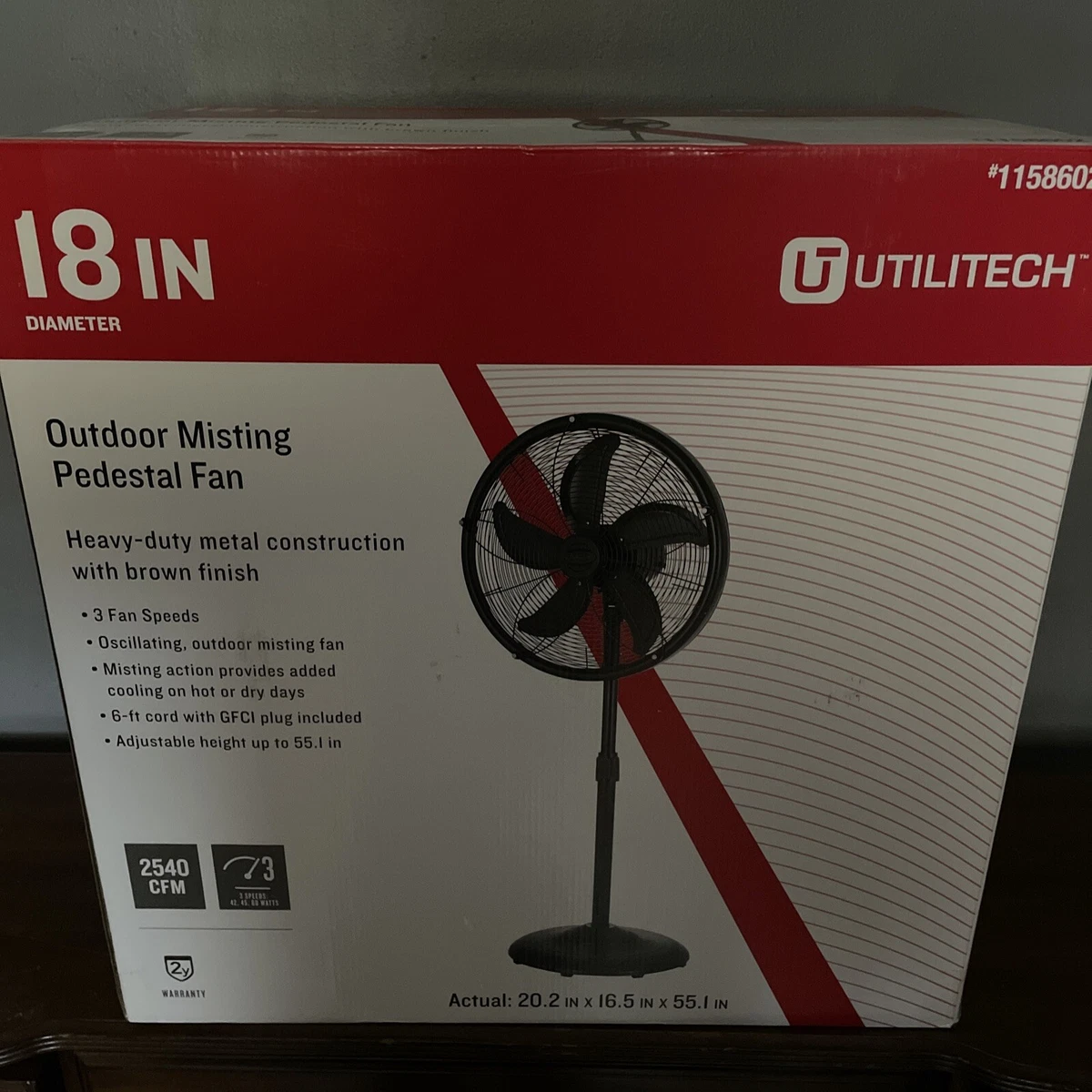 Utilitech 18-in 3-Speed Indoor Black Oscillating Pedestal Fan with Remote  in the Portable Fans department at