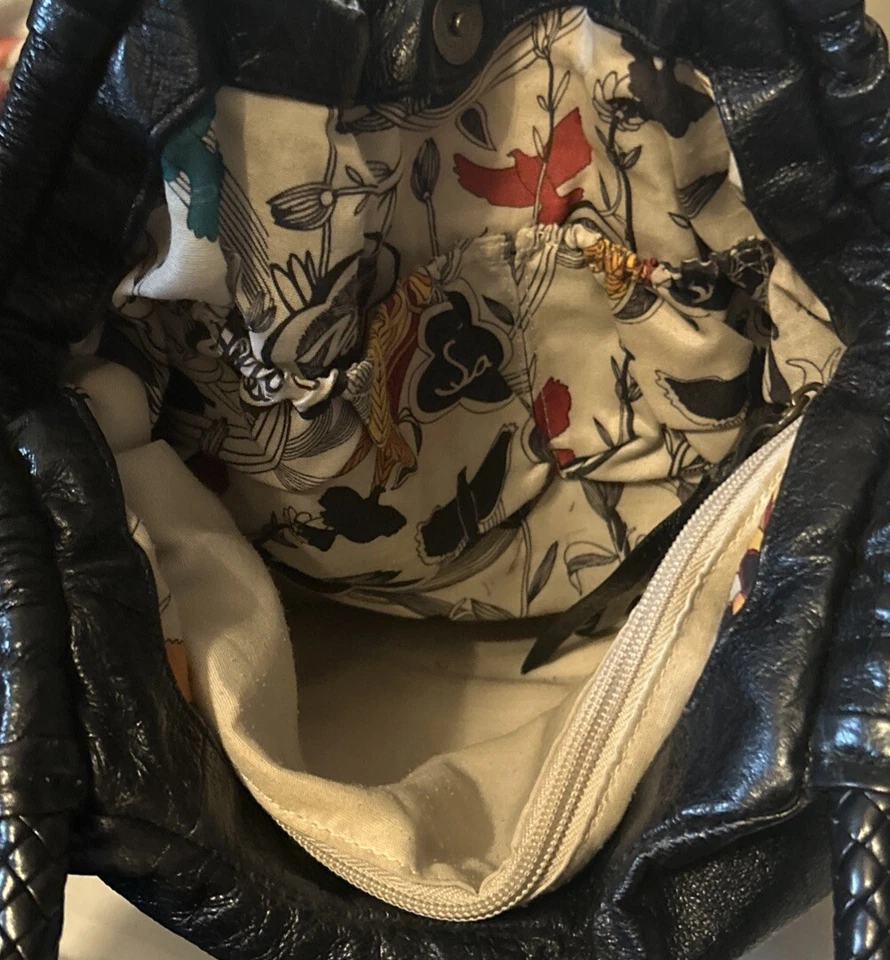 The Sak Purse Black Leather Western Boho Bag Approx 14” x 11” - Image 3 of 4