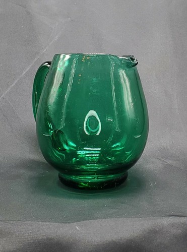 Kunstglas Smaragdgrün Wasserkrug Milchkännchen - Bild 5 von 8