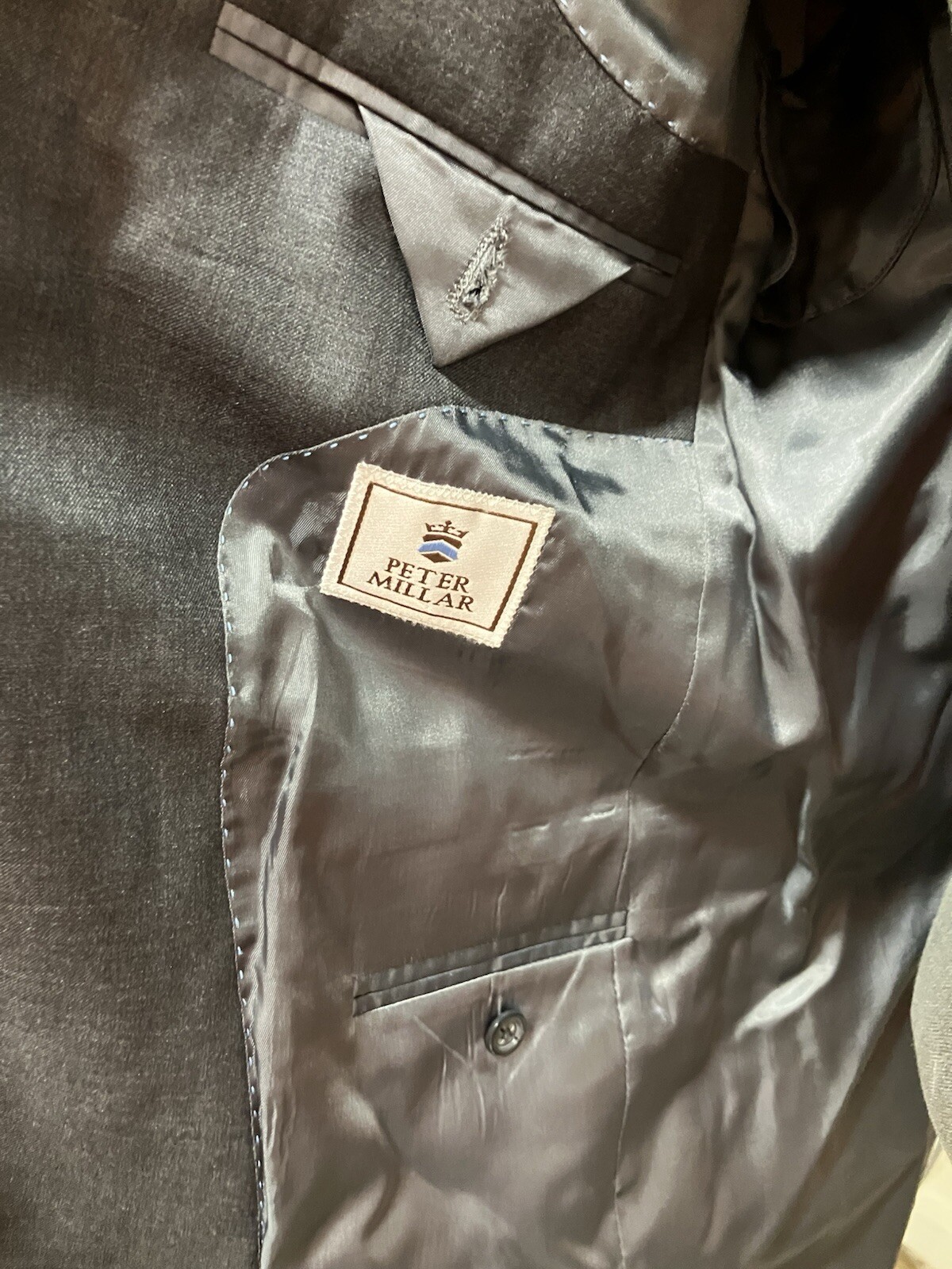 Peter Millar Jacket Gray Wool Canada Trim 42R - image 9