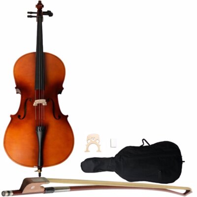 Case Bow Rosin Wood Color 4/4 Acoustic Cello