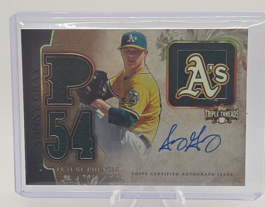 2014 Topps Triple Threads Sonny Gray Future Phenom Auto Rookie Card #140 /75