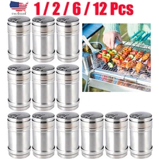 Spice Jar Set Stainless Steel Kitchen Gadgets Spice Shaker Rotating Cover (1~12)