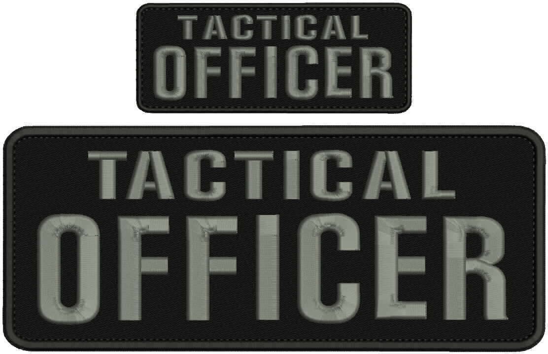 TACTICAL OFFICER embroidery patch 4x10 and 2x5 hook on back grey black