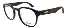 PUMA PU0043O 003 Eyeglasses Frames 49-22-140 Havana Brown w/ Suede