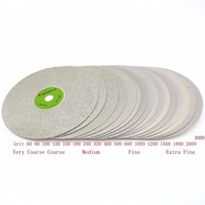 6 inch Diamond Grinding Wheel 60-3000 Grit Coated Flat Lap Disc Lapidary