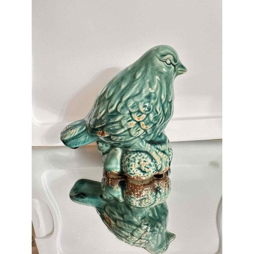 Urban Trends Blue Teal Bird on a Stump. Very Pretty. - Picture 3 of 6