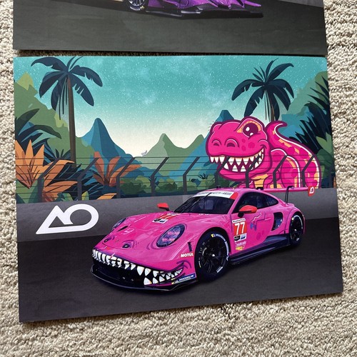 2024 IMSA 2 Tarjetas PÚRPURA “SPIKE” LMP2, ROSA PORSCHE “Roxy” Dinosaurio ROAD AMERICA - Imagen 2 de 13