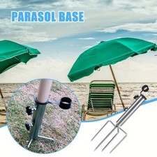 4 Nails Beach Parasol Rod Stand Portable Metal Ground Camping Umbrella Base UK