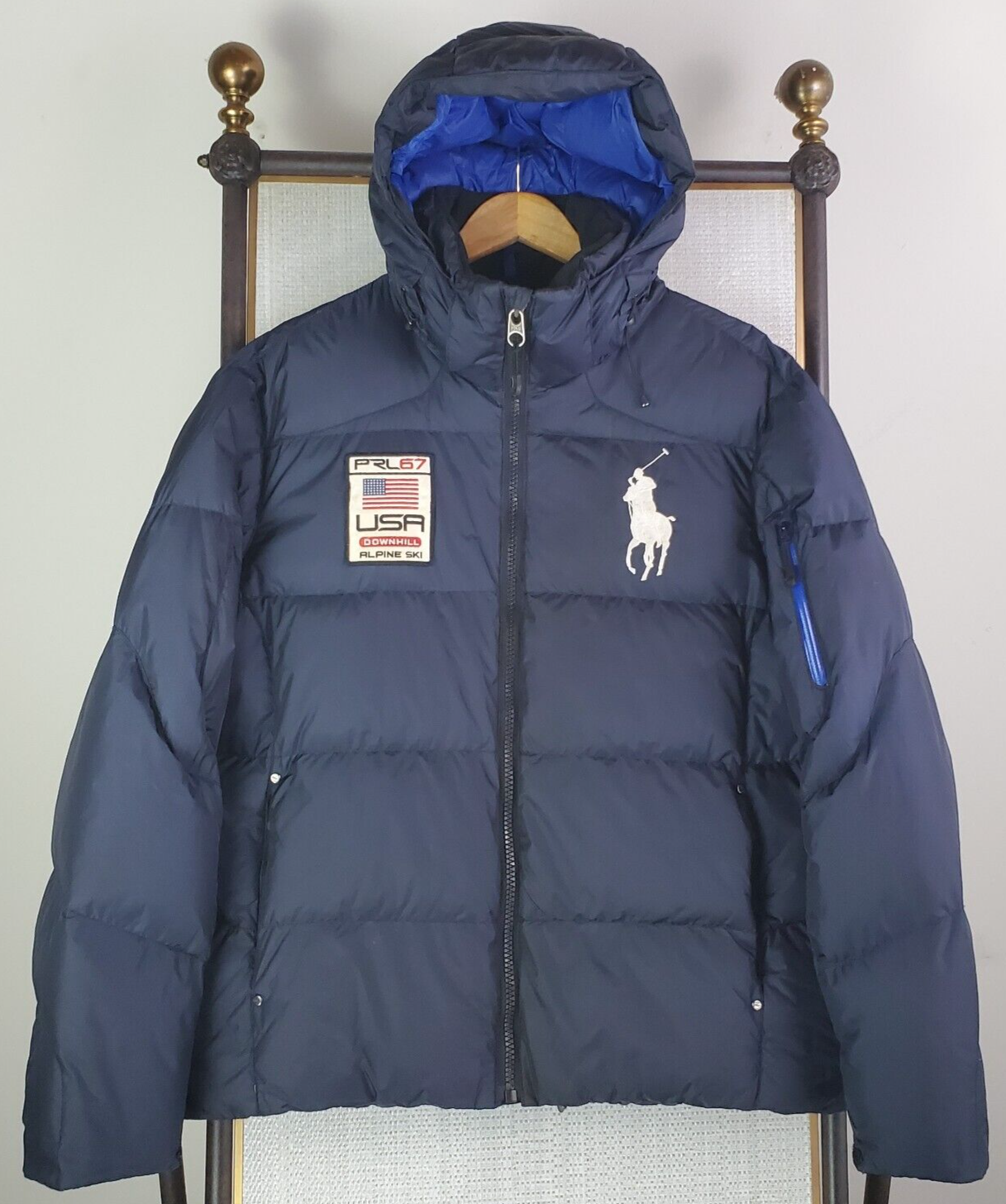 PONY VINTAGE POLO RALPH LAUREN taglia grande uomo alpino downhill piumino d'oca cappotto