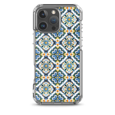 iPhone Case Colorful Andalusian Ceramic Tile Green Blue Orange