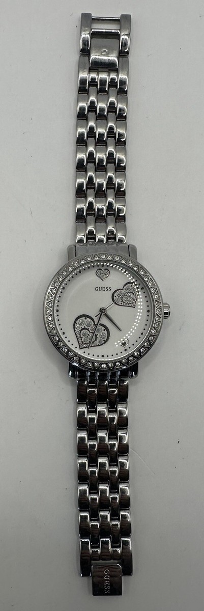 Guess Ladies Crystal Hearts New Battery 36MM 7\