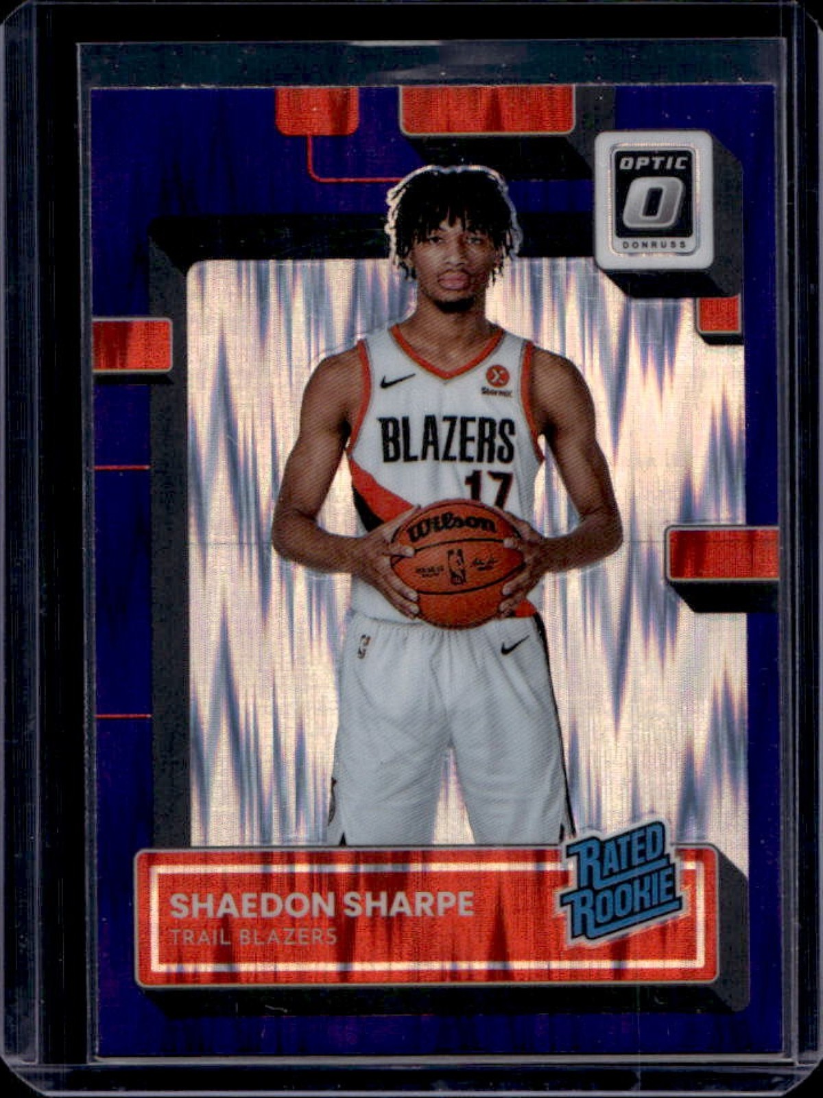 2022-23 Panini Donruss Optic Shaedon Sharpe Purple Shock RC Rated Rookie #249