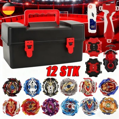 MARKENLOS 12er Burst SET + 3 Launchers FÜR BEYBLADE Burst Evolution Trubo Arena Spielzeug