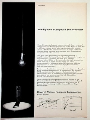 GM Research Semiconductor Print Vintage 1960s Science Technology Ad