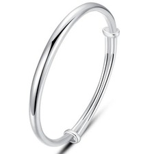 925 Sterling Silver Ladies Expanding Bangle - SOLID 925 Silver