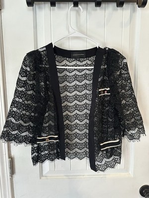 Anthropologie Corey Lynn Calter Women's Lace Cardigan Black 4