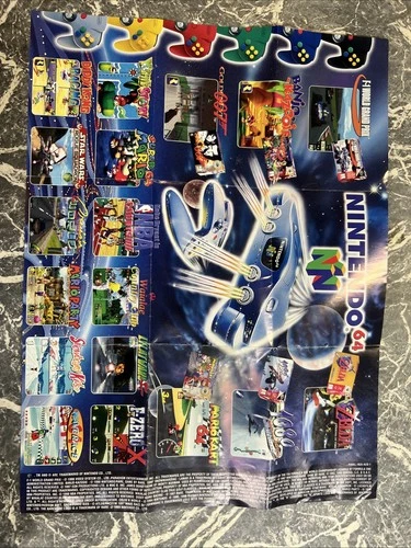 VINTAGE ORIGINAL NINTENDO 64 GAMEBOY ADVERT POSTER SHOP RETRO GAME GAMING