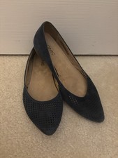 Vionic Blue Suede Perforated Flats Size 8