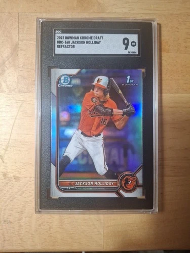 2022 Bowman Chrome 1st Draft Jackson Holliday Refractor Sgc9 Mint
