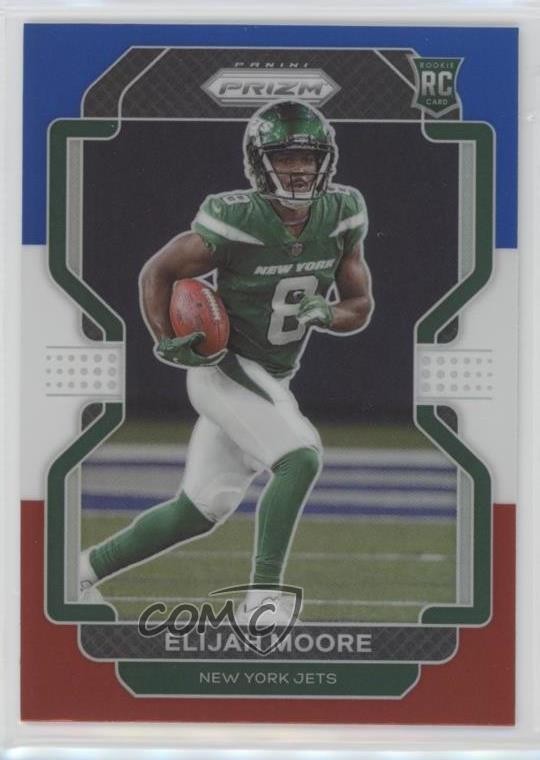 2021 Panini Prizm Rookie Red White & Blue Prizm Elijah Moore #346 08aq