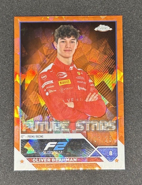 2023 Topps Chrome Sapphire Formula 1 F1 Oliver Bearman #71 Orange Sapphire 1/25