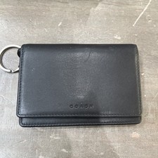 Coach Multifunction Wallet Classic Black Leather Bifold Y2K 90s Bedford Case
