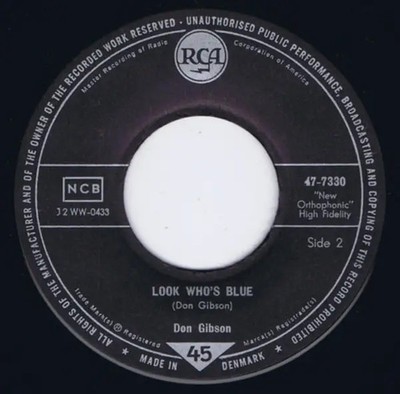 Don Gibson Give Myself A Party / Look Whos Blue Vinyl Single 7inch RCA