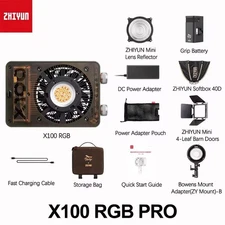 Zhiyun X100 RGB Standard/Pro LED Video Light 100W Handheld Pocket COB Light APP