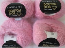 100gr Bouton d' Or Französische Hochflausch Angora Wolle 70%, Rosaton