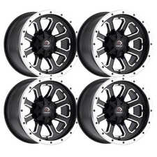 Set-4 Vision Atv 548 Commander 14x7 4x110 3mm Black Machined Wheels 14 Inch Set-4 Vision Atv 548 Commander 14x7 4x110 3mm Black Machined Wheels 14 Inch