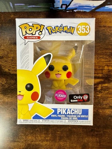 Funko Pop! Pokémon Pikachu #353 Flocked GameStop Exclusive Vinyl Figure NEW ⚡️