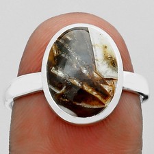 Natural Wild Horse Jasper 925 Sterling Silver Ring s.8 Jewelry R-1004