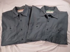 RED KAP (2) VTG Men's Work Shirts Size XL-RG Green Long Sleeve 100% Cotton USA 