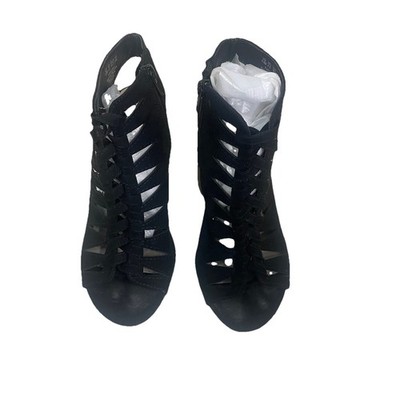 Fergalicious Shoes Womens US 8.5 Black Pardon Sandals Strappy Block Heel Party