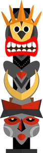 Tiki Totems Polynesian Culture Self Adhesive Vinyl Sticker