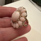 Carol Brodie Rarities Sterling Silver .925 Pink Coral White Topaz Statement Ring — photo 9