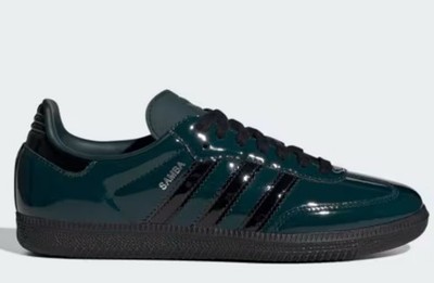 adidas Samba Originals Low Top Lace-Up Sneaker Solid Green/Black Men's