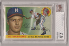 1955 Topps Eddie Mathews #155 Beckett BVG 7.5 Near Mint + NRMT+ Braves