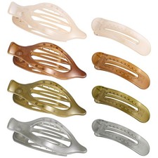 obeoby 8 Pcs Flat Hair Claw Clips For Women, 1 Count Pack of 8 , Jelly color