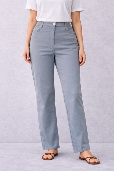 Women Stehmann Trousers Grey Viscose 40