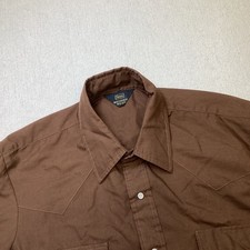 Vintage Sears Shirt Men  s Pearl Snap Western Wear Brown Cowboy Rodeo